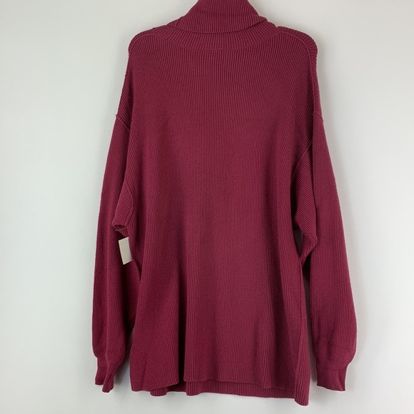 Free People Structured Knit Tunic Turtleneck Pullover Sweater XS Oversized - Picture 7 of 7